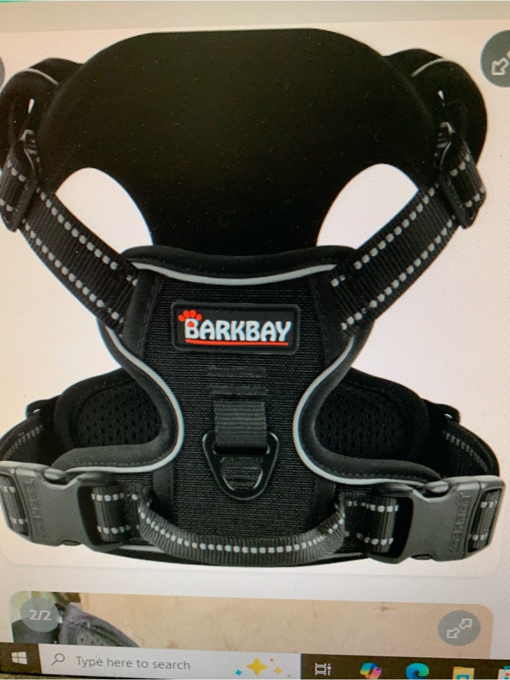 Black Reflective Padded Dog Harness